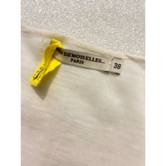 Mes Demoiselles Paris White Boho Embroidered Top W/Coin Detail 38 Small - Picture 5 of 6